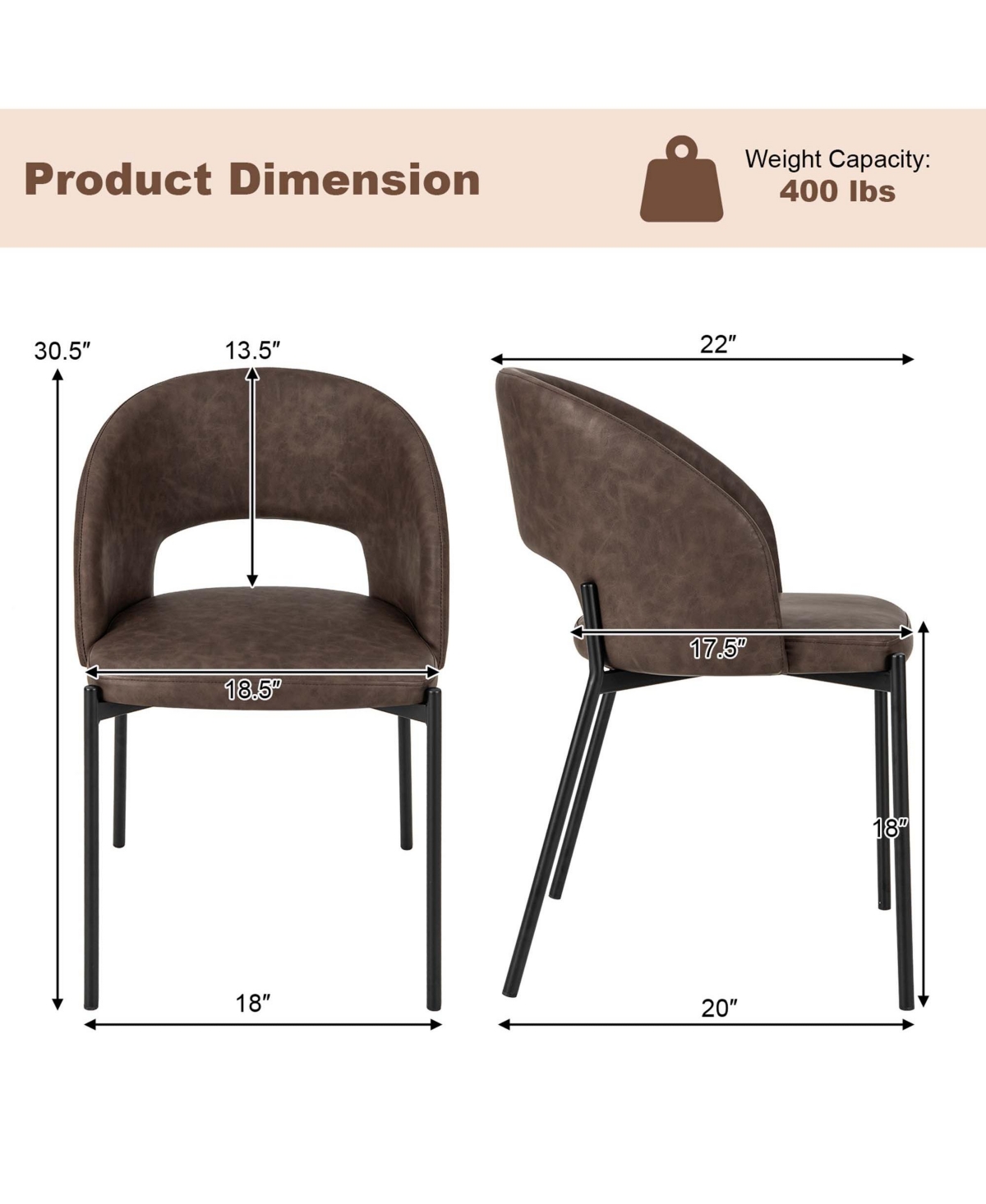 Dining Chair Set of with High-density Sponge Cushion Sturdy X-shaped Frame