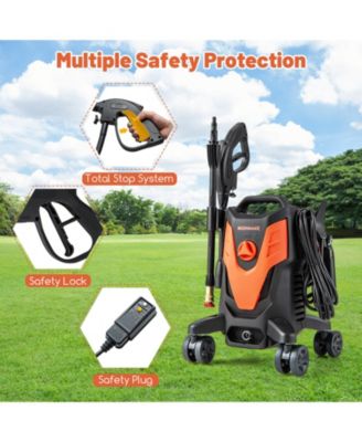 2400 PSI High Pressure Cleaner Machine Electric Pressure Washer with 4 Wheels