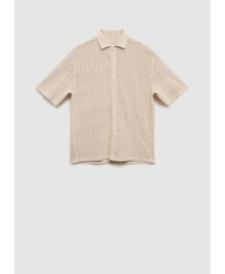 Men's Openwork Knitted Cotton Shirt