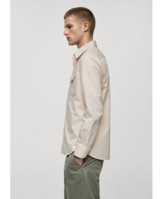 Men's Pockets Detail Twill Cotton Overshirt