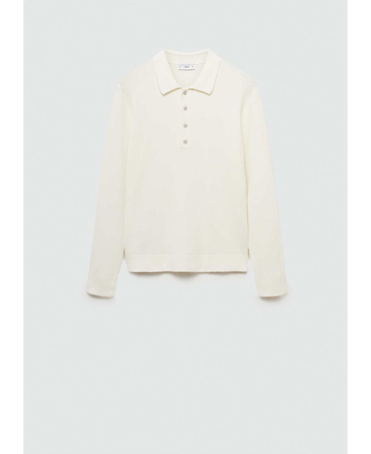 Mango Men's Cotton-Blend Ribbed Polo Shirt