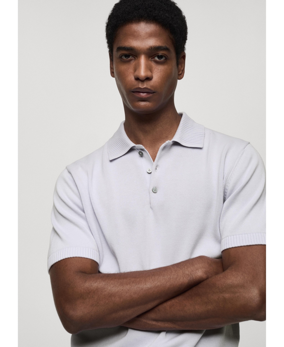 Mango Men's Fine-Knit Cotton Polo Shirt