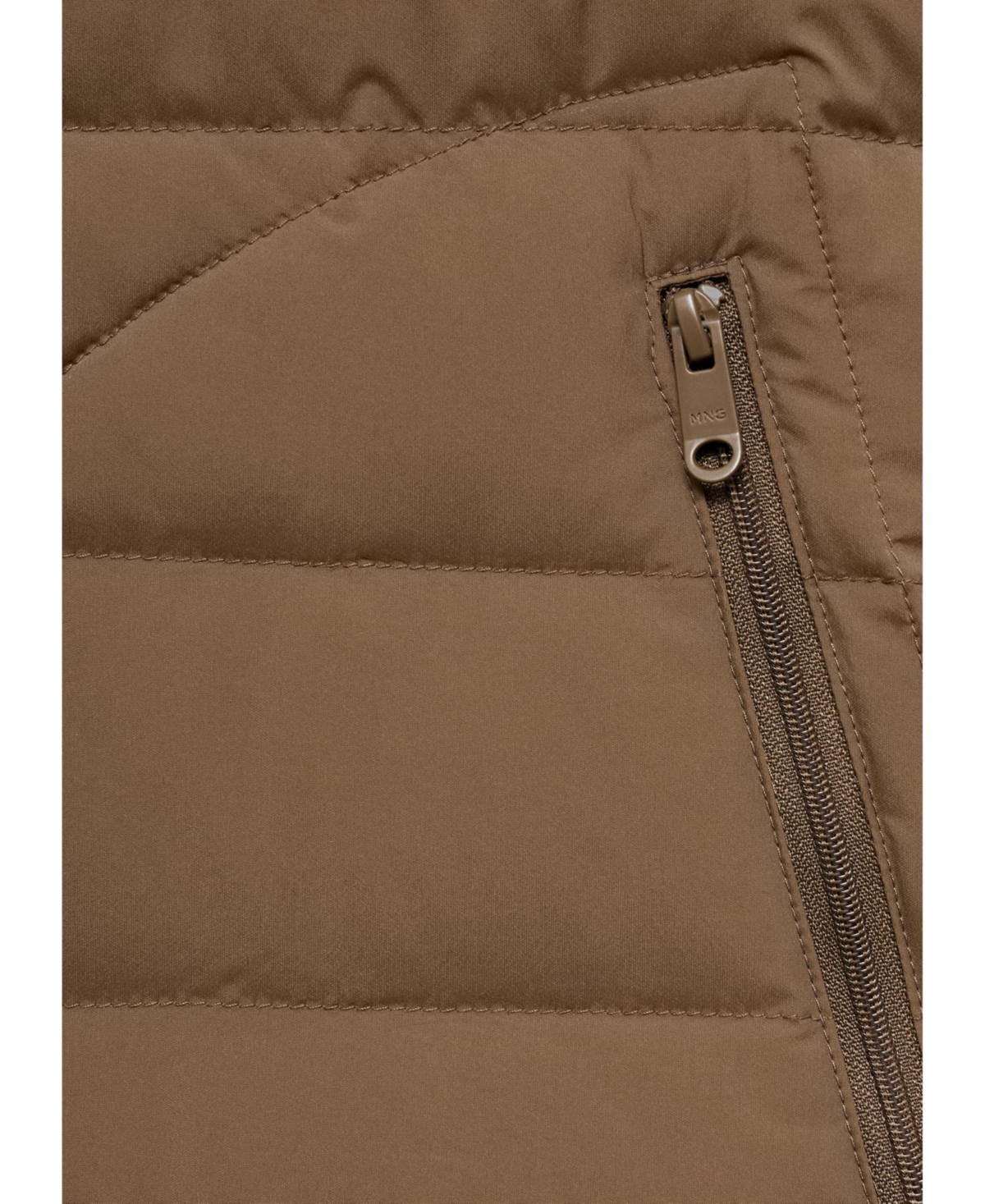 Mango Water Repellent Quilted Down Vest In Dark Navy