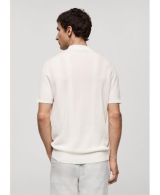 Men's Ribbed Knit Polo Shirt