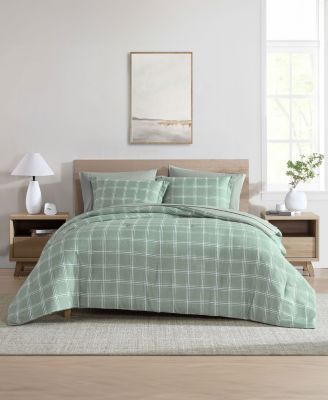 Grid Plaid Reversible 7-Pc. Comforter Set, Queen