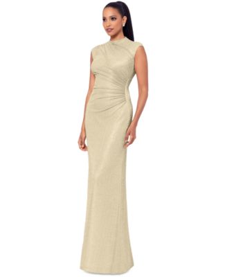 Women's Metallic Ruched Gown
