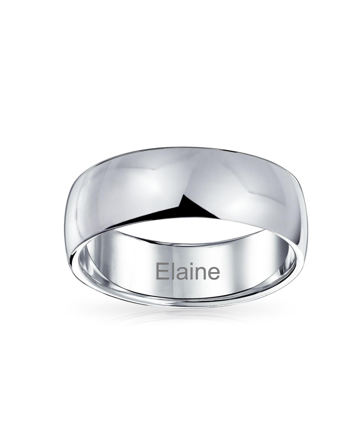 Bling Jewelry Simple Polished Wide Dome .925 Sterling Silver Band Ring 6MM - Silver tone 6mm