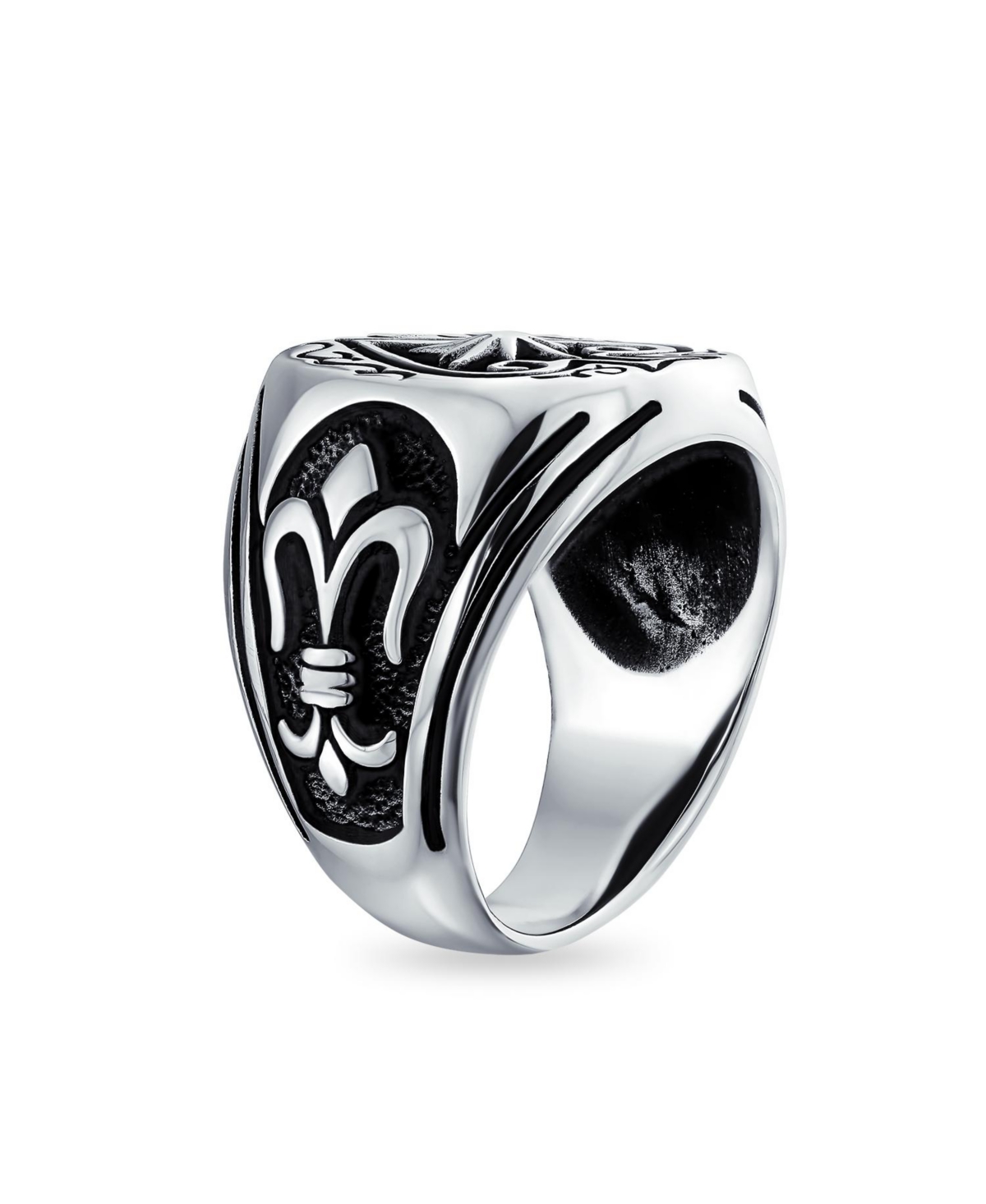 Bling Jewelry Large Good Luck Black Ace Of Spade Ring .925 Sterling- Silver