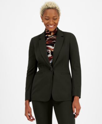 Bar III Women s Compression One Button Long Sleeve Blazer Created for Macy s Macy s