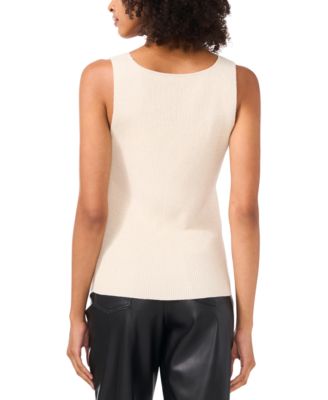 Женский свитер без рукавов в рубчик с металлическим рисунком от Vince Camuto