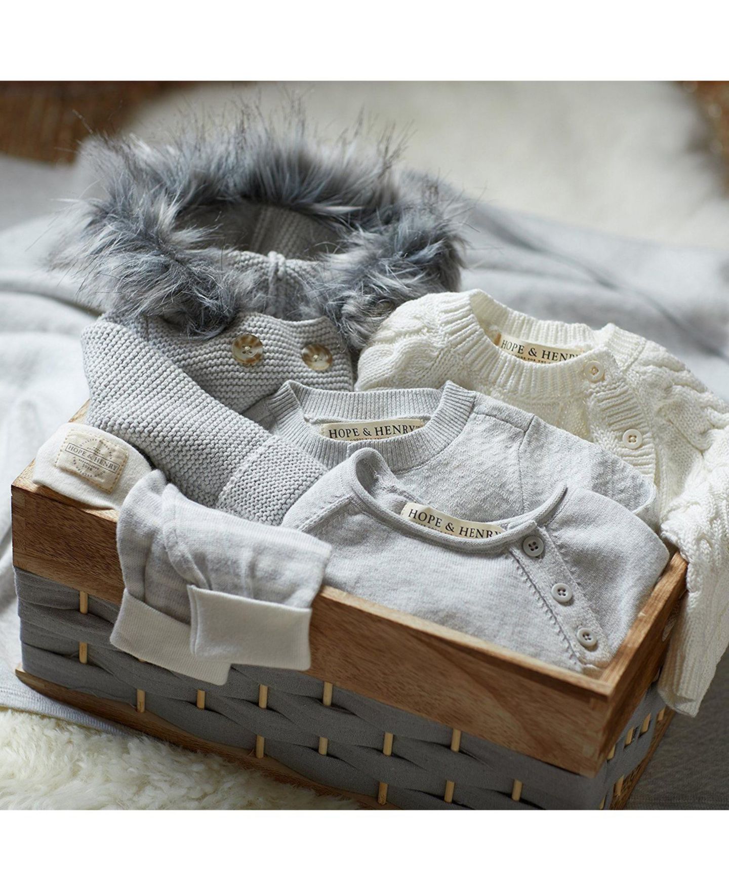 Комбинезон Hope & Henry Baby Girls Hope and Henry Jacquard Sweater Romper, цвет: Серый — фото 4