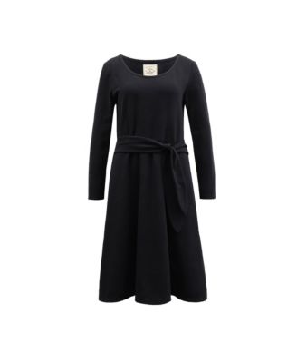 Women's Long Sleeve Tie-Waist Knit Dress