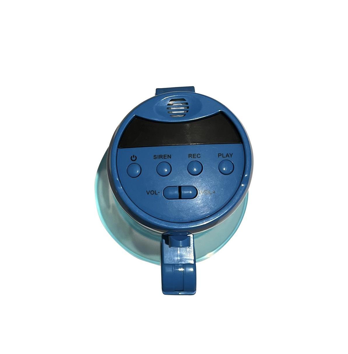Pyle Megaphone Siren Bullhorn Speaker With Rechargeable Battery, Transparent- Blue
