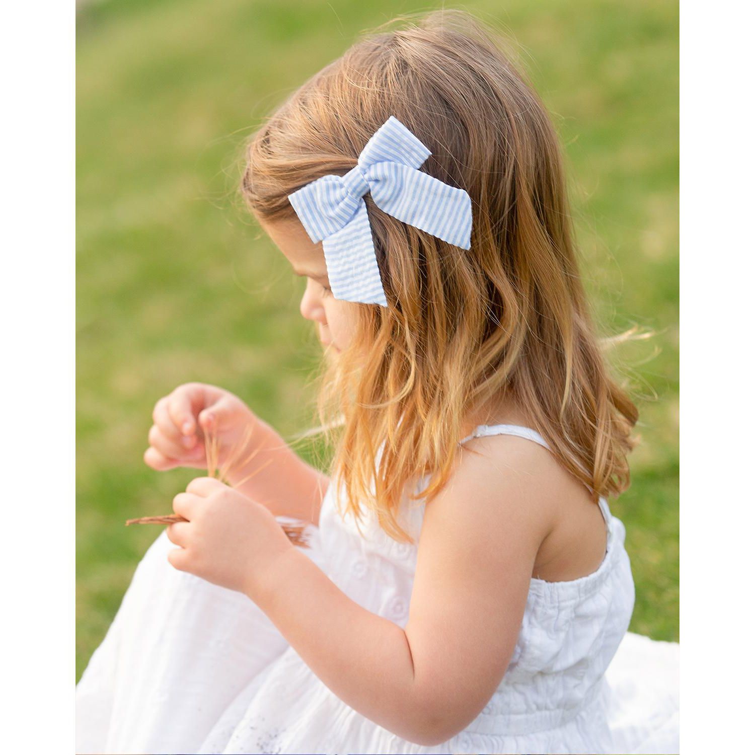 Girls' Seersucker Hair Bow