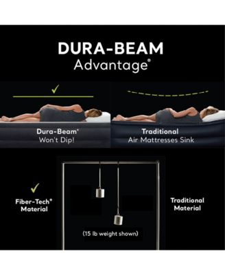 Dura Beam Deluxe Pillow Raised Air Mattress Bed w/Pump, Queen (2 Pack)