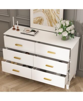 Wooden Accent Storage Cabinet with 6 Large Drawers