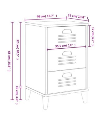 Bedside Cabinet VIKEN Black Engineered Wood