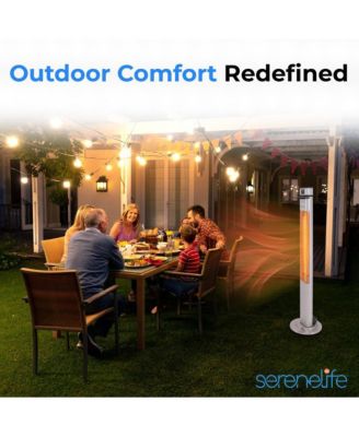 1500W Floor Standing Patio Heater with Remote Control and Three Power Settings