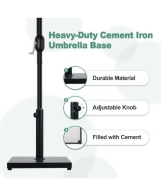 39 lb Outdoor Patio Umbrella Base, Heavy Duty Square Concrete Umbrella Stand, Market Umbrella Pole Stand for Deck, Poolside, Balcony, Black