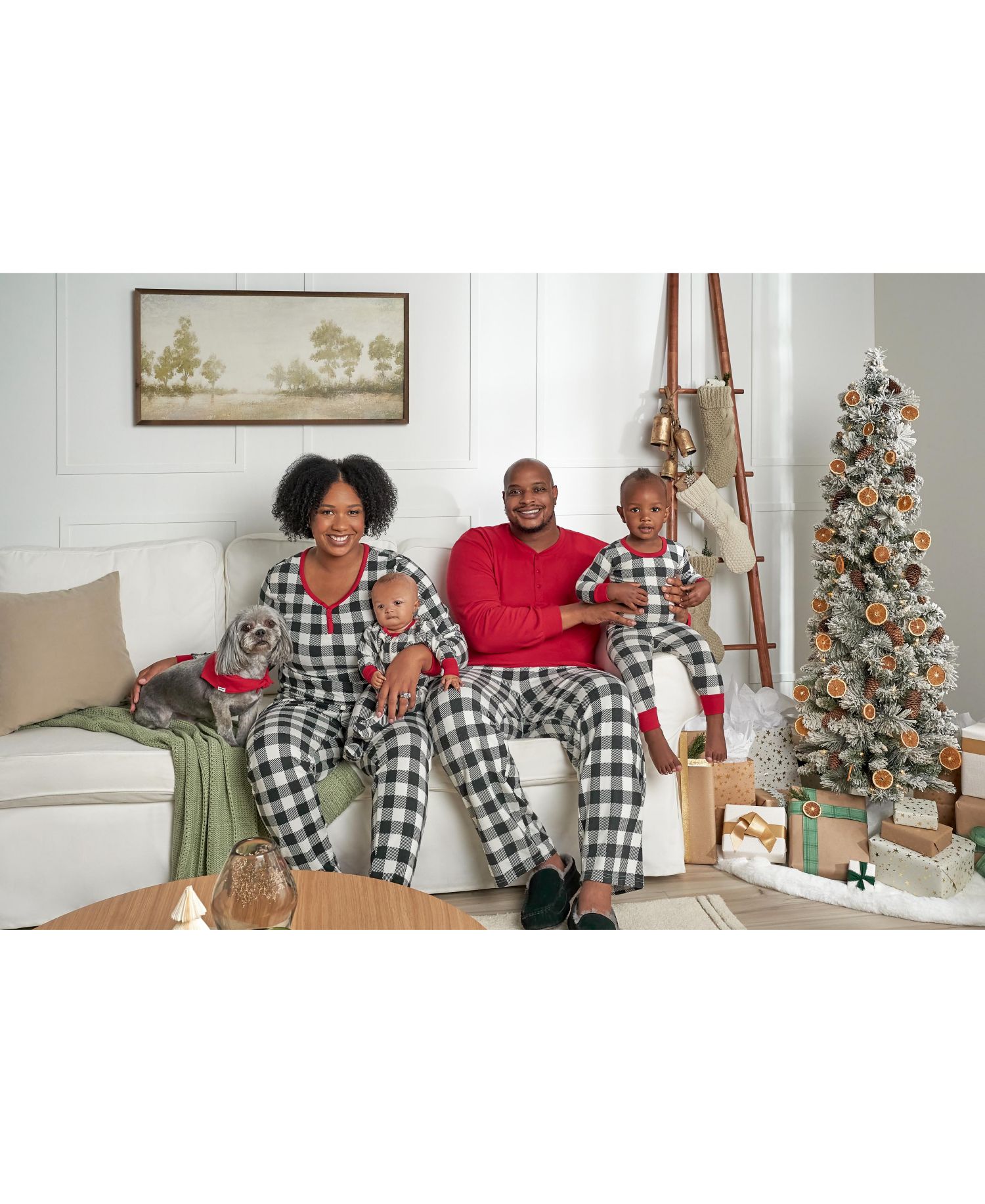 Baby Girls Holiday Family Pajamas Neutral One Piece Footed