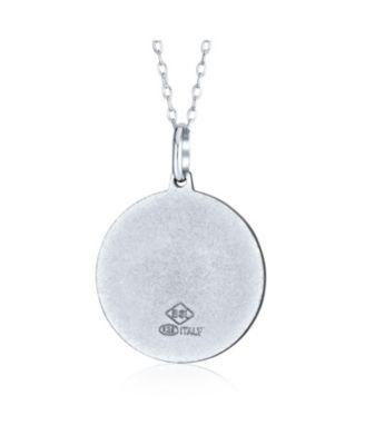 Religious Medal Medallion Saint Joseph Patron of Peaceful Passing Pendant Necklace .925 Sterling Silver