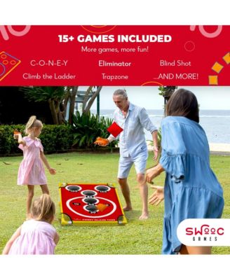 Coney Island Toss - Boardwalk Inspired Cornhole Bounce Game (15+ Games Included) - PVC Corn Hole Bean Bag Toss Game