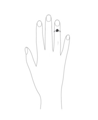 Black Rose Flower Shape Midi Split Band Toe Ring 925 Silver Sterling