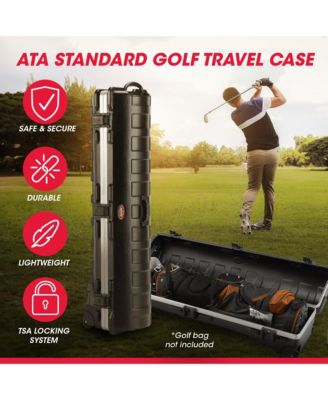 Cases ATA Standard Hard Shell Plastic Wheeled Golf Bag Travel Case, Black