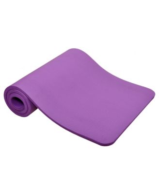 1" Extra Thick Exercise Fitness Yoga Mat & Carry Strap, Purple