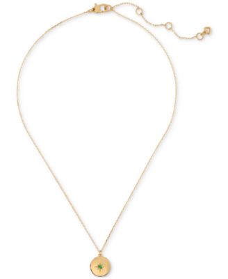 kate spade new york - Gold-Tone Color Spark Round Pendant Necklace