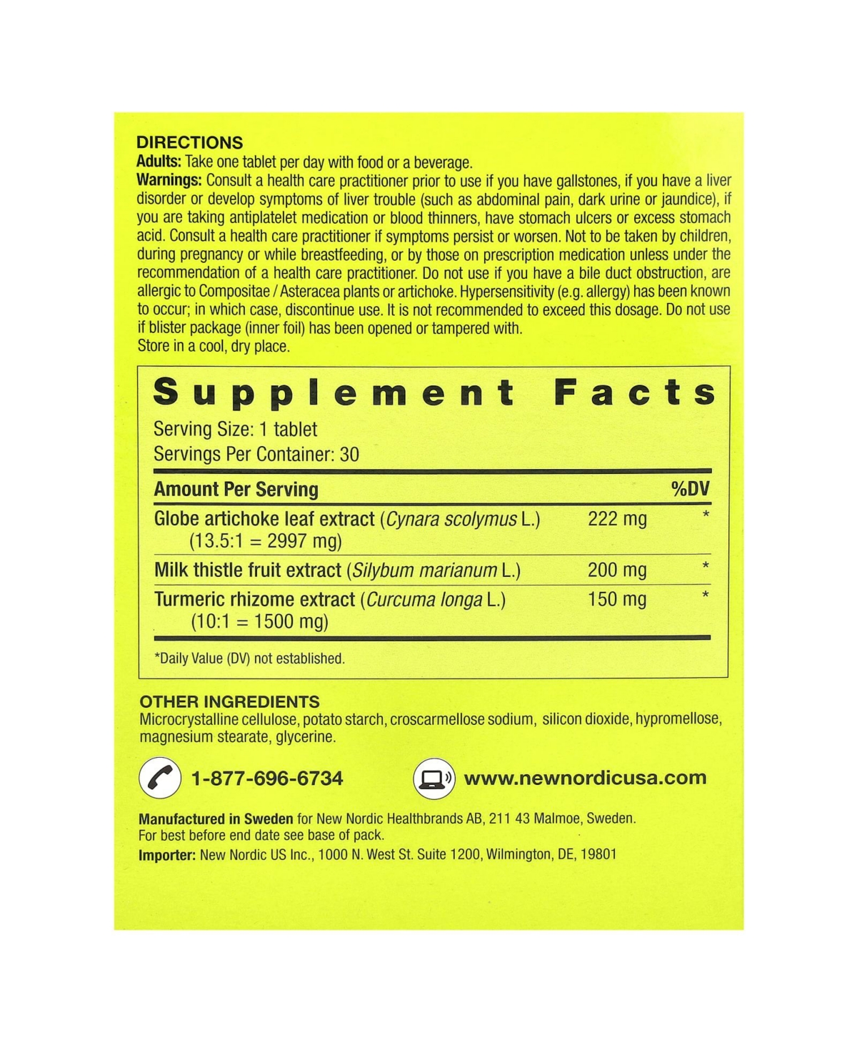 New Nordic Active Liver | Daily Liver Supplement | Milk Thistle, Artichoke & Turmeric | for