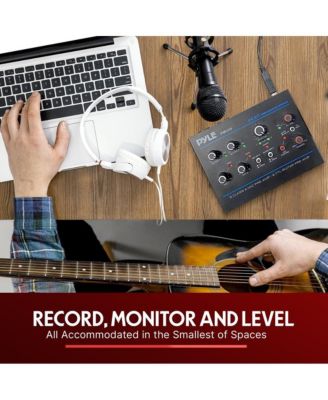 Professional USB Audio Interface with MIC/LINE, Guitar, AUX, and RCA Inputs