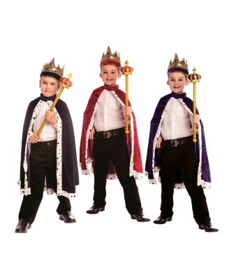 Kids King Crown and Robe Costume Set