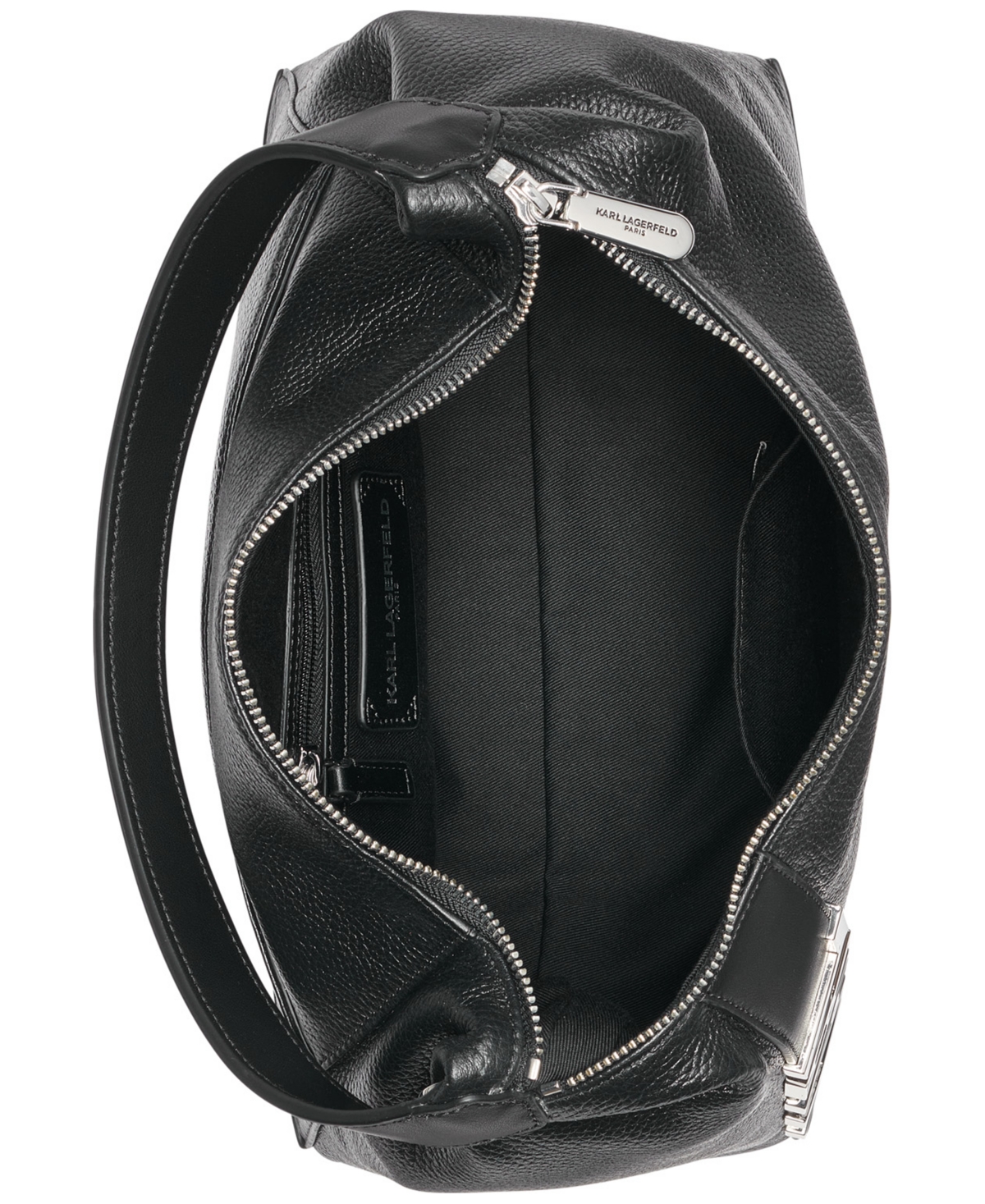 Karl Lagerfeld Paris Lunette Medium Leather Hobo -silver