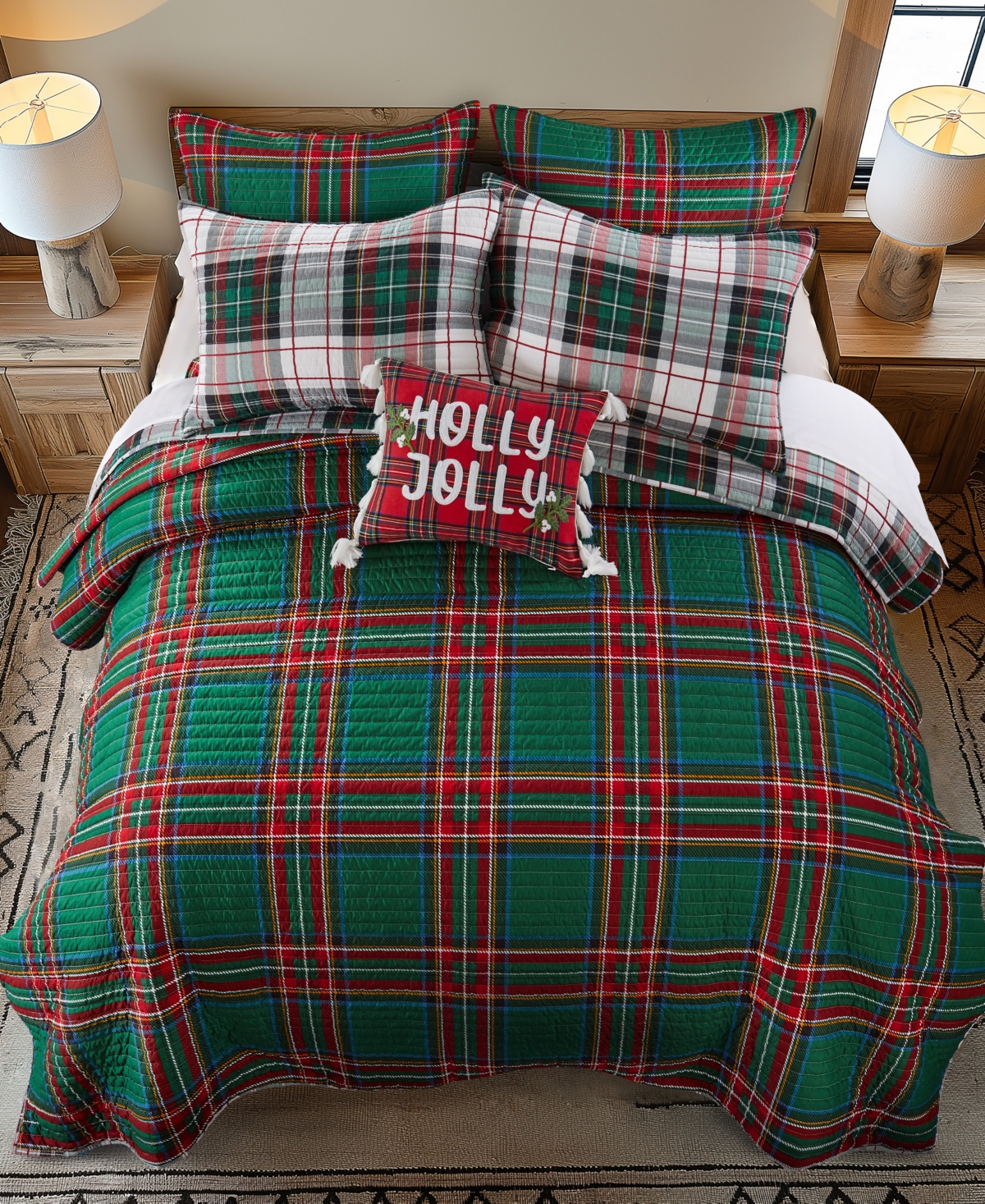 Levtex Spencer Red Plaid Reversible Quilt, King/california King In Green