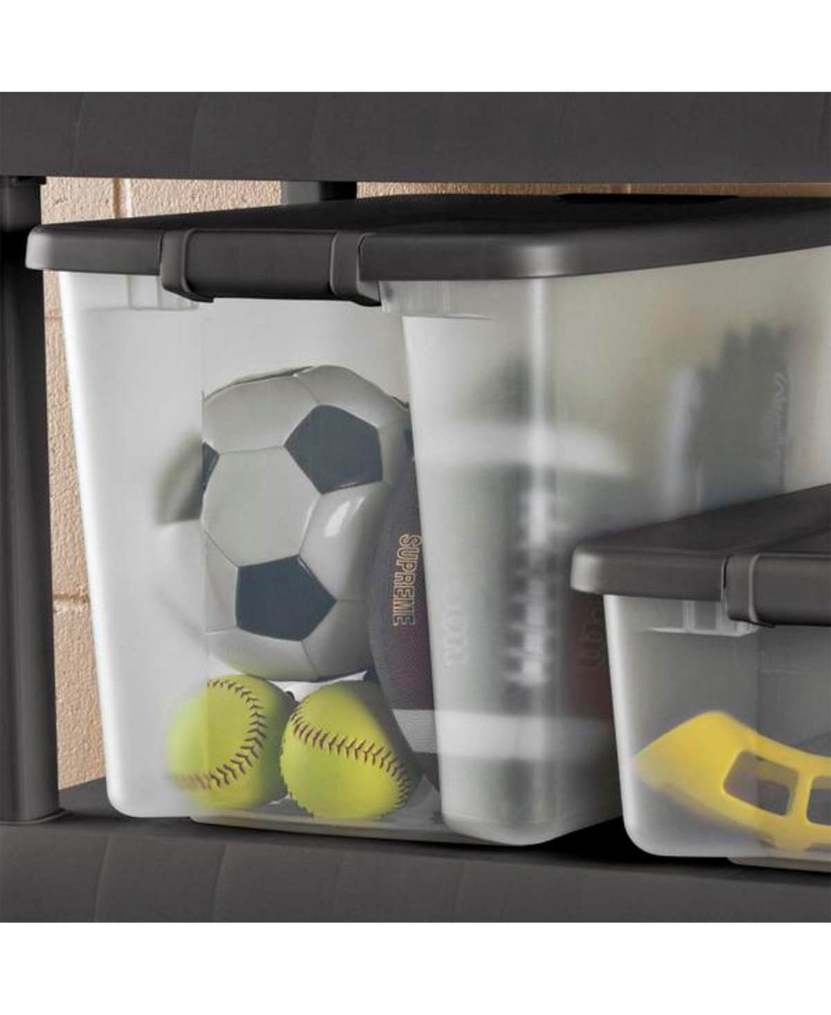 Sterilite ShelfTotes 50 QuartLatched Plastic Storage Container, (6 Pack) - Clear