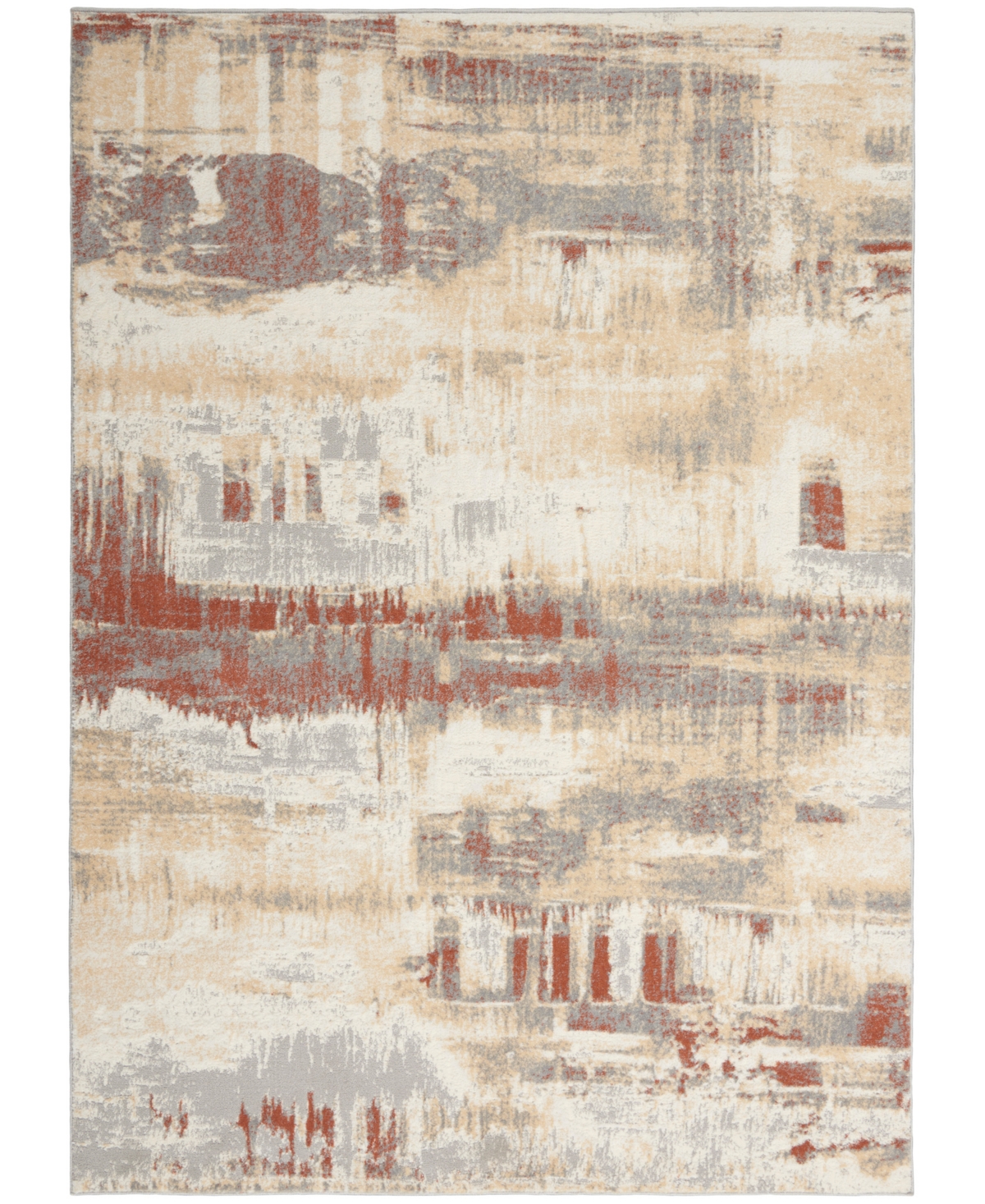 Calvin Klein Ck005 Enchanting Ech02 5'3"x7'3" Area Rug In Gray,rust