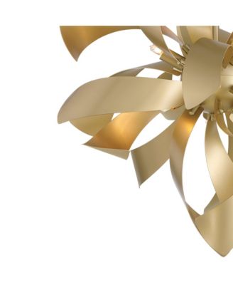 Verity Semi Flush-Mount Ceiling Light with Twisted 6-Light Modern LED Metal Fixture for Kitchen or Foyer