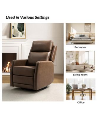 Donat Faux Leather Swivel Recliner