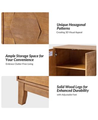 Glenda Contemporary 45'' Wide Sideboard with Adjustable Solid Wood Legs