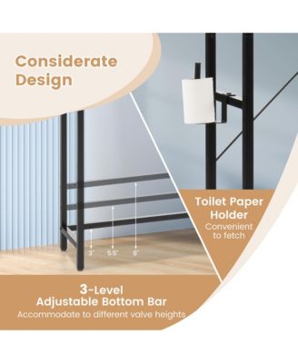 Over The Toilet Storage Cabinet Rack Bathroom w/ Slipping Barn Door & Adjustable Shelf Espresso