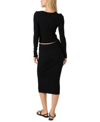 Juniors' Brennan Pull-On Knit Midi Skirt 