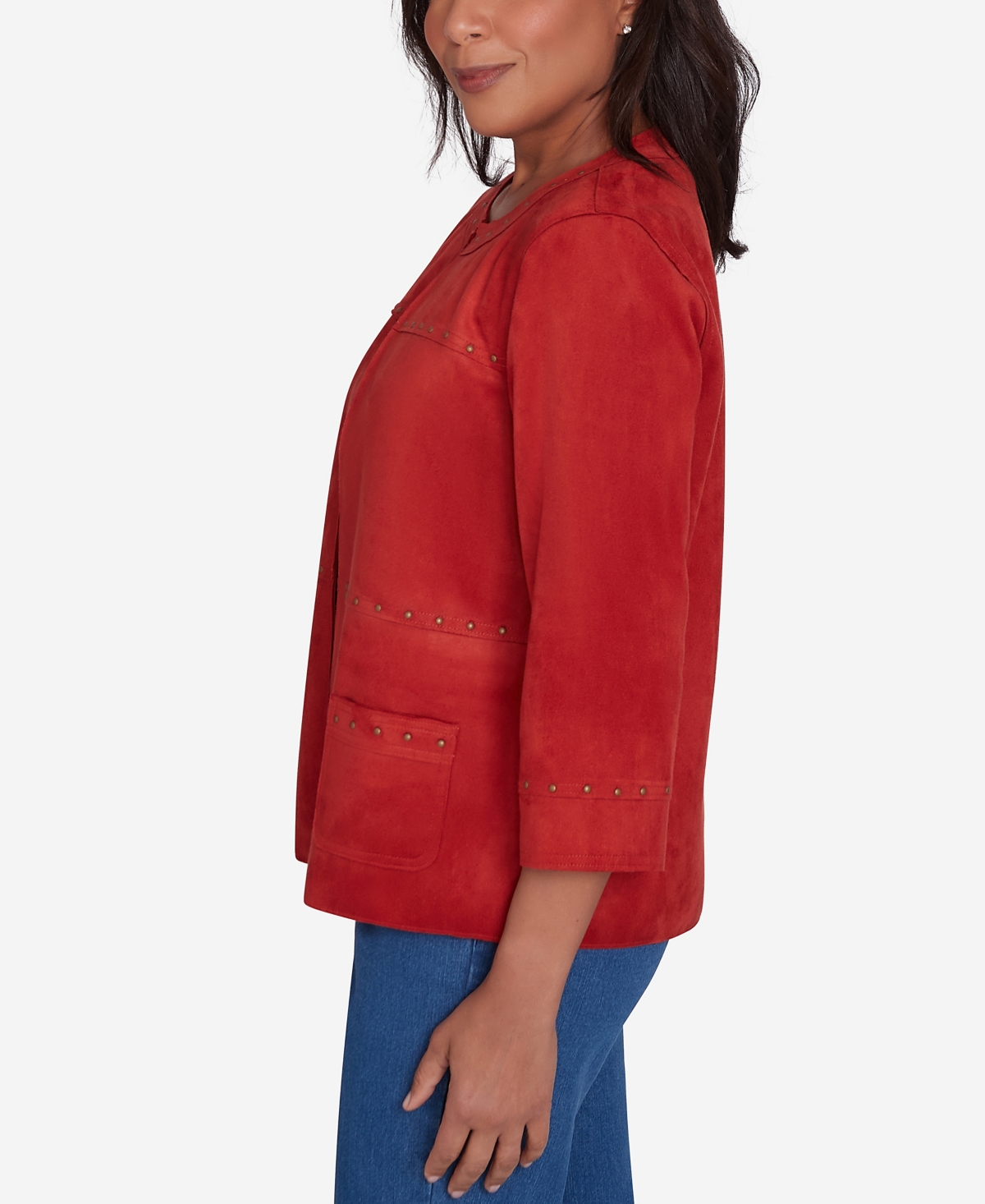 Alfred Dunner Petite Harvest Moon Timeless Faux Suede Jacket