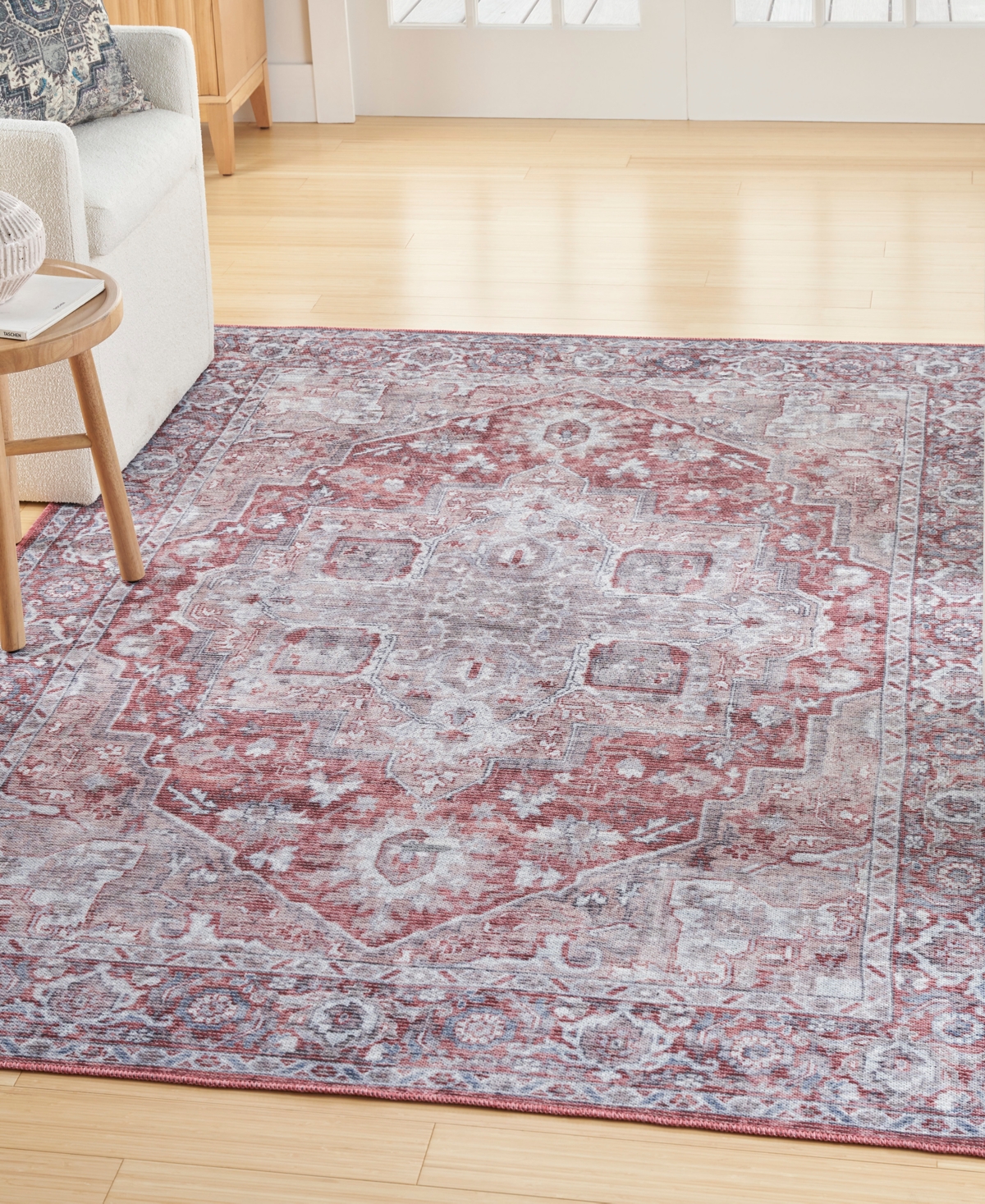 Nicole Curtis Machine Washable Series 1 SR101 7'10''x9'10'' Area Rug - Red
