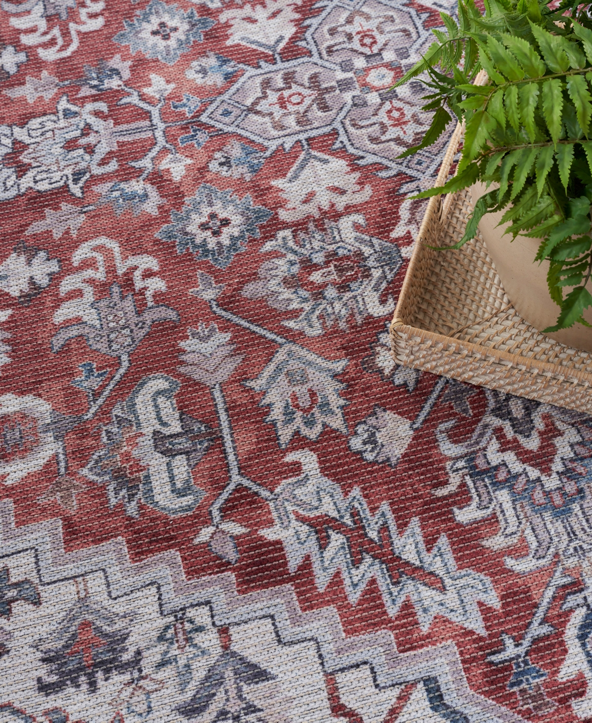 Nicole Curtis Machine Washable Series 1 SR104 2'2''x10' Area Rug - Ivory