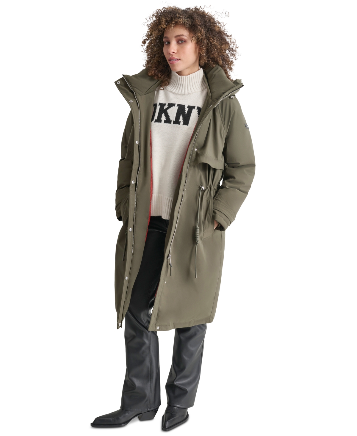 Dkny Women's Hooded Long-Sleeve Anorak Puffer Coat