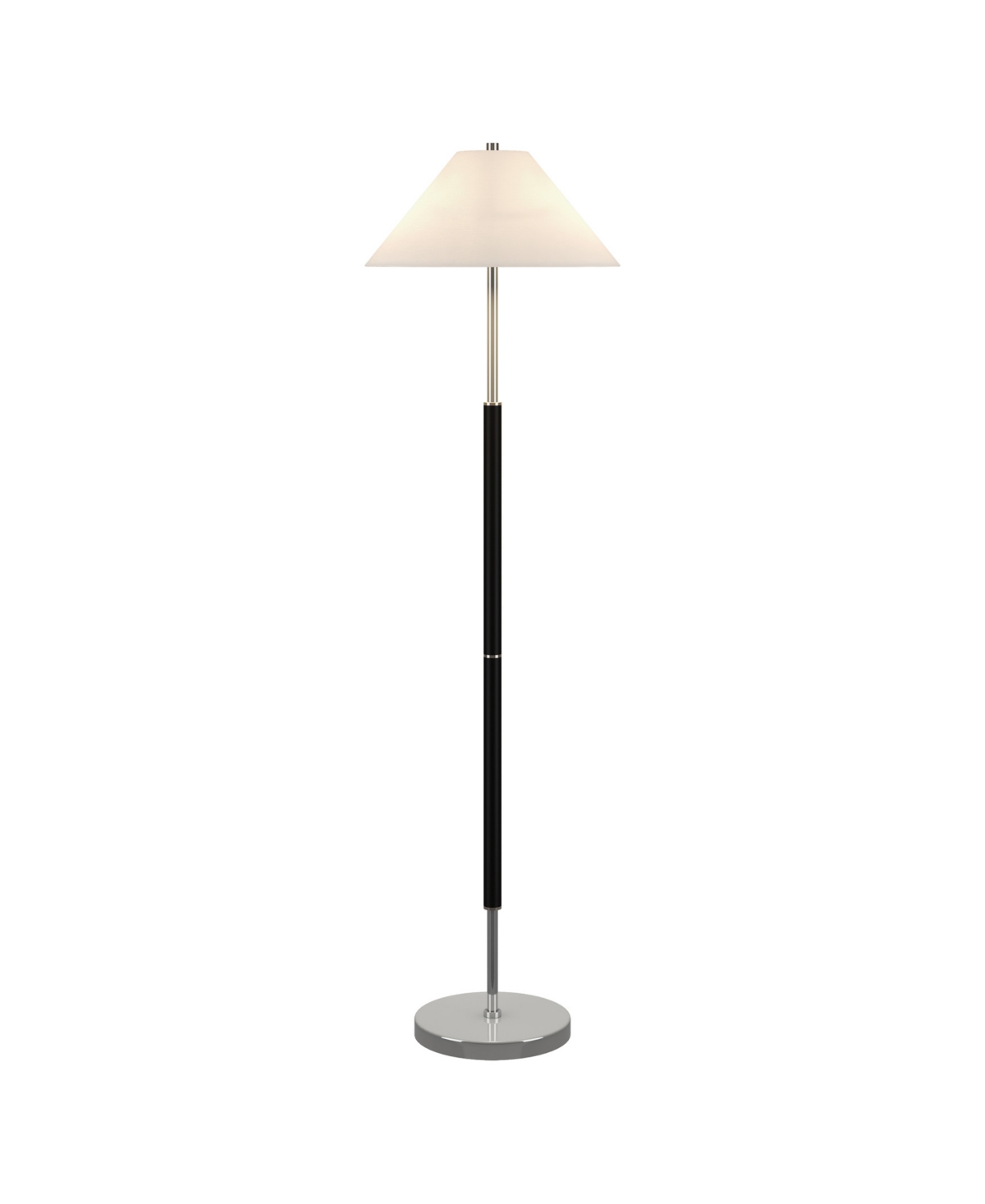Hudson & Canal 18" Metal Simona 2-light Floor Lamp In Matte Black,polished Nickel
