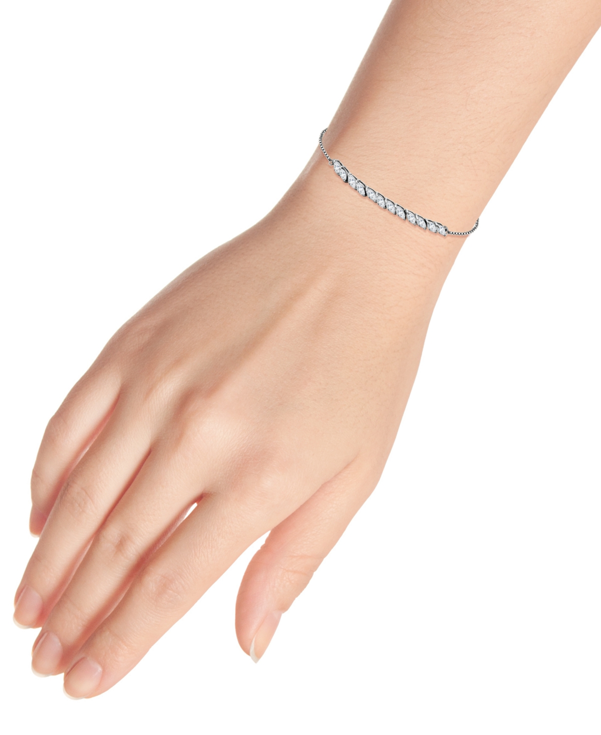 GIANI BERNINI CUBIC ZIRCONIA MARQUISE BOLO BRACELET, CREATED FOR MACY'S 