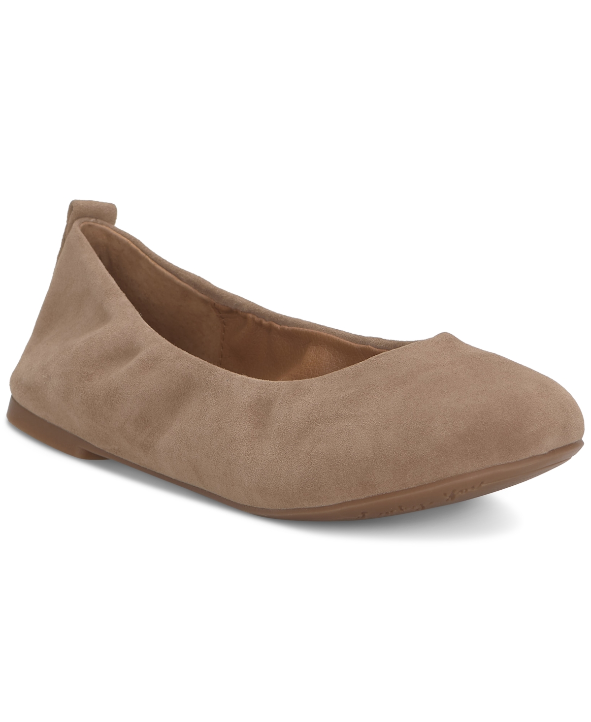 Shop Lucky Brand Women's Emmielou Ballet Flats In Porcini Suede