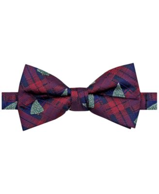 Визитная карточка праздничных традиций - мужской галстук-бабочка в клетку с деревом